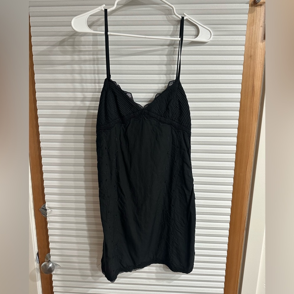 Zara Black Lace Trim Mini Dress